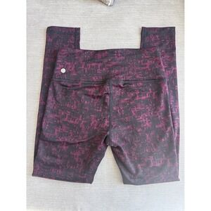 Zella Women's Athleisure Print Leggings Size S Burgundy Black Activewear‎